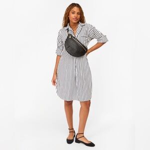 Clare V Grande Fanny Black Woven Zig Zag